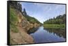 Ergelu (Erglu) Cliffs, River Gauja, Near Cesis, Gauja National Park, Latvia, Baltic States-Gary Cook-Framed Stretched Canvas