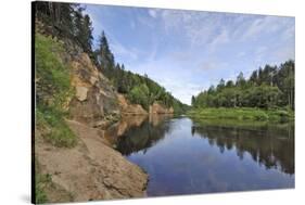 Ergelu (Erglu) Cliffs, River Gauja, Near Cesis, Gauja National Park, Latvia, Baltic States-Gary Cook-Stretched Canvas