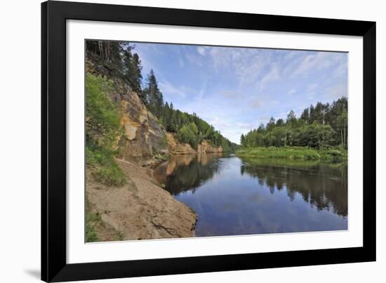 Ergelu (Erglu) Cliffs, River Gauja, Near Cesis, Gauja National Park, Latvia, Baltic States-Gary Cook-Framed Photographic Print