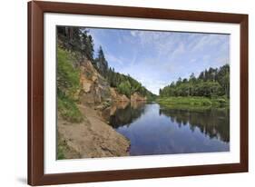 Ergelu (Erglu) Cliffs, River Gauja, Near Cesis, Gauja National Park, Latvia, Baltic States-Gary Cook-Framed Photographic Print