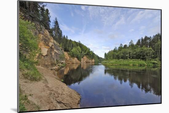 Ergelu (Erglu) Cliffs, River Gauja, Near Cesis, Gauja National Park, Latvia, Baltic States-Gary Cook-Mounted Photographic Print