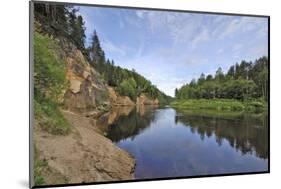 Ergelu (Erglu) Cliffs, River Gauja, Near Cesis, Gauja National Park, Latvia, Baltic States-Gary Cook-Mounted Photographic Print