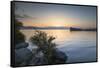 Erhai Lake at sunrise, Dali, Yunnan, China, Asia-Ian Trower-Framed Stretched Canvas