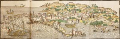 Panoramic View of Rhodes, 1486-Erhard Reuwich-Stretched Canvas