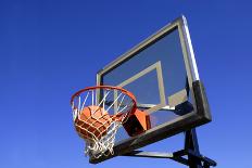 Action Shot of Basketball Going through Basketball Hoop and Net-eric1513-Photographic Print