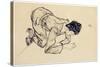 Erich Lederer Drawing on the Floor, 1912-Egon Schiele-Stretched Canvas