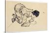 Erich Lederer Drawing on the Floor, 1912-Egon Schiele-Stretched Canvas