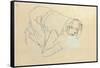 Erich Lederer in Profile, Hand to Head, 1912-Egon Schiele-Framed Stretched Canvas