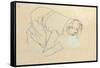 Erich Lederer in Profile, Hand to Head, 1912-Egon Schiele-Framed Stretched Canvas