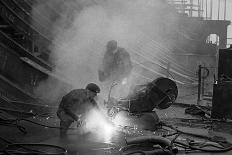 Construction of the first pylons of the new line near Eregli, Turkey.-Erich Lessing-Photographic Print