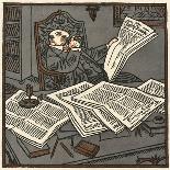 Reading the Papers-Erich Schilling-Laminated Art Print