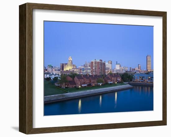 Erie Basin Marina and City Skyline, Buffalo, New York State, USA-Richard Cummins-Framed Photographic Print