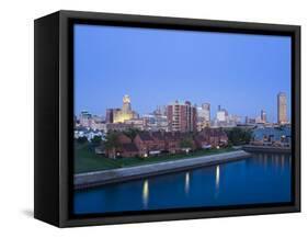 Erie Basin Marina and City Skyline, Buffalo, New York State, USA-Richard Cummins-Framed Stretched Canvas