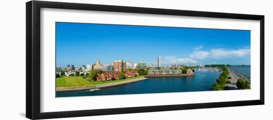 Erie Basin Marina with City at the Waterfront, Buffalo, Erie County, New York State, USA-null-Framed Photographic Print