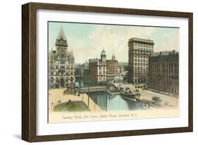 Erie Canal and Opera House, Syracuse, New York-null-Framed Art Print