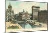 Erie Canal and Opera House, Syracuse, New York-null-Mounted Art Print