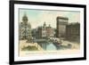 Erie Canal and Opera House, Syracuse, New York-null-Framed Premium Giclee Print