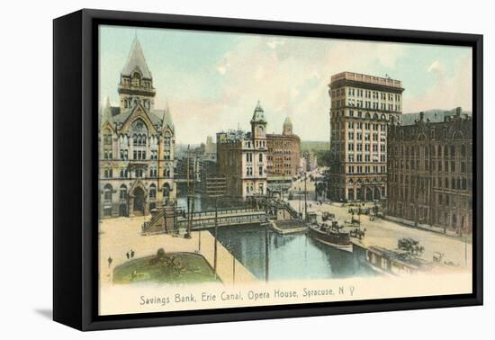 Erie Canal and Opera House, Syracuse, New York-null-Framed Stretched Canvas