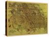Erie, Pennsylvania - Panoramic Map-Lantern Press-Stretched Canvas