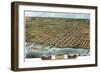 Erie, Pennsylvania - Panoramic Map-Lantern Press-Framed Art Print