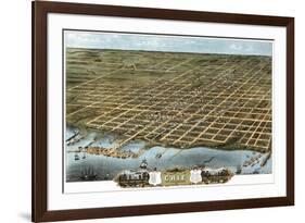 Erie, Pennsylvania - Panoramic Map-Lantern Press-Framed Art Print