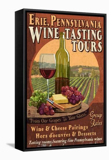 Erie, Pennsylvania - Wine Tasting-Lantern Press-Framed Stretched Canvas