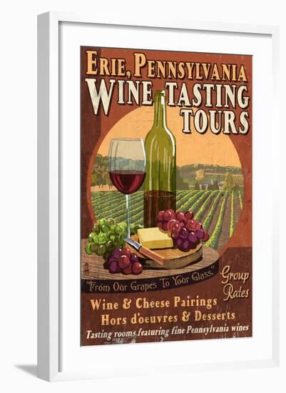 Erie, Pennsylvania - Wine Tasting-Lantern Press-Framed Art Print