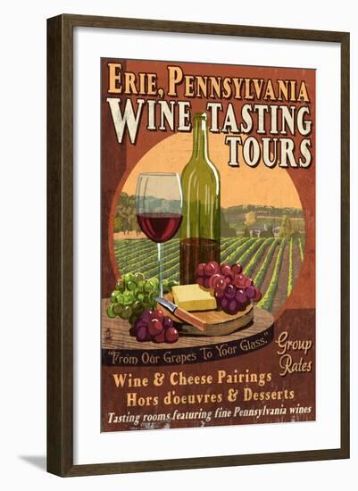 Erie, Pennsylvania - Wine Tasting-Lantern Press-Framed Art Print