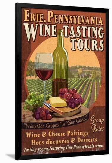 Erie, Pennsylvania - Wine Tasting-Lantern Press-Framed Art Print