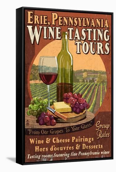 Erie, Pennsylvania - Wine Tasting-Lantern Press-Framed Stretched Canvas