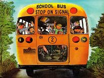 "School Bus," Saturday Evening Post Cover, September 22, 1962-Erik Blegvard-Framed Stretched Canvas
