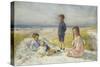 Erik, Else, Ove and Birthe Schultz on a Beach, 1919-Gabriel Oluf Jensen-Stretched Canvas