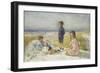 Erik, Else, Ove and Birthe Schultz on a Beach, 1919-Gabriel Oluf Jensen-Framed Giclee Print