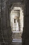 Jain Monk Amongst Ornate Marble Columns Of The Famous Jain Temple Ranakpur, Rural Rajasthan, India-Erik Kruthoff-Photographic Print