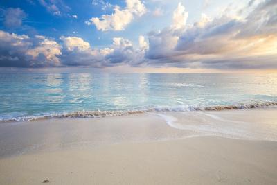 Turquoise Caribbean Waters On A White Sand Beach At Sunrise Image Taken In Eleuthera, The Bahamas