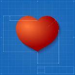 Heart Symbol Like Blueprint Drawing-eriksvoboda-Art Print