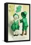 Erin Go Bragh Couple Looking at Ireland Map Scene-Lantern Press-Framed Stretched Canvas