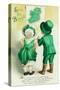 Erin Go Bragh Couple Looking at Ireland Map Scene-Lantern Press-Stretched Canvas