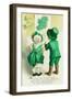 Erin Go Bragh Couple Looking at Ireland Map Scene-Lantern Press-Framed Art Print