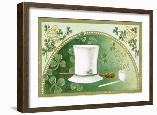 Erin Go Bragh Postcard with Top Hat-David Pollack-Framed Giclee Print