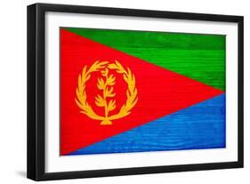 Eritrea Flag Design with Wood Patterning - Flags of the World Series-Philippe Hugonnard-Framed Art Print