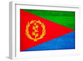 Eritrea Flag Design with Wood Patterning - Flags of the World Series-Philippe Hugonnard-Framed Art Print