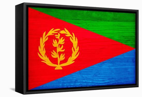 Eritrea Flag Design with Wood Patterning - Flags of the World Series-Philippe Hugonnard-Framed Stretched Canvas