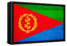 Eritrea Flag Design with Wood Patterning - Flags of the World Series-Philippe Hugonnard-Framed Stretched Canvas