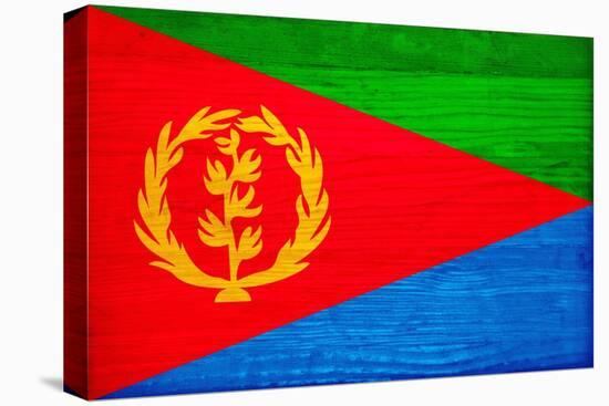 Eritrea Flag Design with Wood Patterning - Flags of the World Series-Philippe Hugonnard-Stretched Canvas