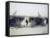 Eritrea, Italian Troops Command Encampment, Circa 1888-null-Framed Stretched Canvas