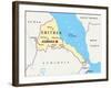 Eritrea Political Map-Peter Hermes Furian-Framed Art Print