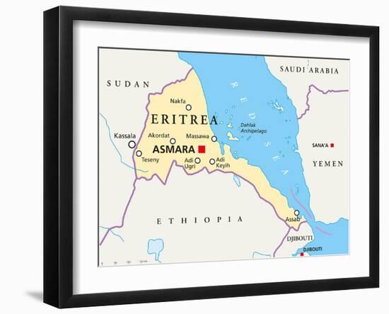 Eritrea Political Map-Peter Hermes Furian-Framed Art Print