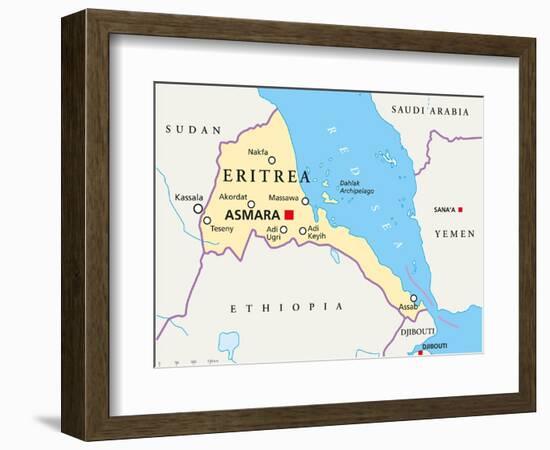 Eritrea Political Map-Peter Hermes Furian-Framed Art Print