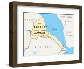 Eritrea Political Map-Peter Hermes Furian-Framed Art Print